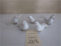 5 Porcelian Doves Figurines