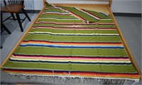 Vintage Mexican Satillo Blanket 91.5" x 59.5'
