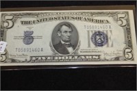 1934 5 DOLLAR SILVER CERTIFICATE  CHOICE BU