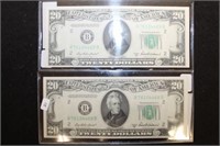 CONSECUTIVE SERIAL NUMBER 1950 20 DOLLAR BILLS