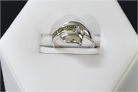 .925 Silver & Peridot Heart Ring Size 5