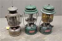 (2) Coleman Lanterns and (1) Misc Lantern