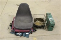 Cast Iron Kettle, Wire Milk Crate, Camp Stove,