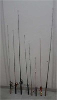 (5) Spinning Rods W/Reels, (1) Casting Rod W/Reel