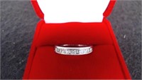 LADIES WEDDING BAND, 7 DIAMONDS, .43 TO 1 CT.