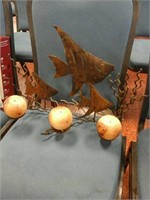 Metal fish candle holder