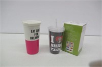 "As Is" Lot Of (2) Cool Cups With Straw