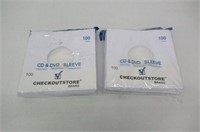 (2) Check Out Store Brand CD & DVD Sleeves - 100