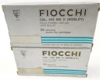 Lot # 626 Two boxes of Fiocchi .455 MkII for