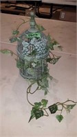 DECORATIVE BIRDCAGE W/  ARTIFICIAL FOILAGE