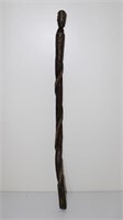 CARVED WOODEN WALKING STICK