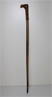 2 PIECE CARVED WOODEN WALKING STICK