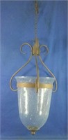 Hanging Hurricane candle holder glass is15" long