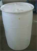 Plastic barrel with lid 23" round x 35" h