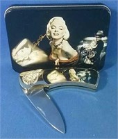 Marilyn Monroe stainless steel collector knife in