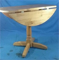 Wooden drop leaf table  36" round