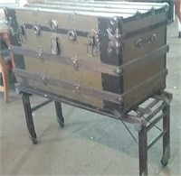 Antique trunk with antique wash stand