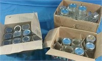 3 boxes of assorted mason jars