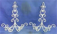 Pair of metal wall candle holders  16" x 19"