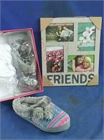 Little of Friends picture frame, new & slippers