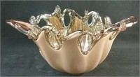 Murano style white Crystal bowl, made in Italy