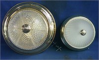 Two Ceiling flush mount light fixtures  14" x 10"