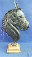 Metal art horse head  28" h