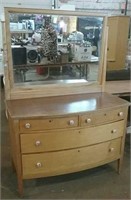 Rounded front Dresser with mirror