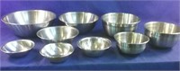 Steel cooking bowls some have rubber bottoms