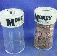 Money Machine coin banks , one is full of pennies