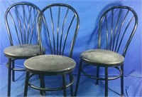 3 Metal cafe chairs
