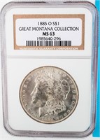 Coin 1885-O  Morgan Silver Dollar NGC MS63