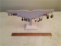 Lot of Earring on Display Stand