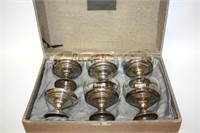 Sterling and glass cups