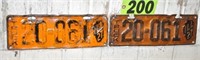 Matched pair of Illinois 1927 "Truck" plates