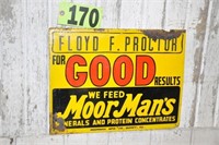 15 1/2" W x 12" T "Moor Man's" metal feed sign