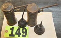 (2) brass "Eagle" oil cans
