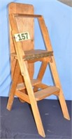 Unusual combination chair-step stool-ironing board