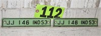 Original 3-digit pair of 1953 Indiana strips