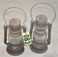 (2) old barn lanterns (1 LOT)