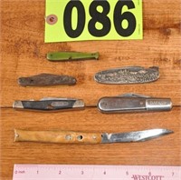 (6) damaged pocket knives