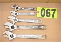 (4) Crescent brand and (1) Proto adj. wrenches