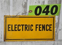 8" x 4"  metal "Electric Fence" sign   (WILL SHIP)