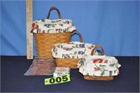 (3) pc 1994 Longaberger "Key Baskets"