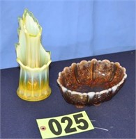 Opalescent Vaseline Epergne, and more (1 LOT)