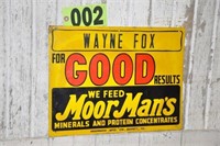 15 1/2 W" x 12" T "Moor Man's" metal feed sign