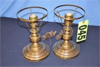 Pair of burnished bronze Tell City #4497 lamps