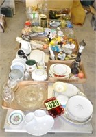 (16) flats incl. china, glassware, pottery, & more