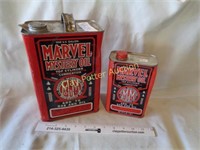 2 Metal "Marvel Mystery Oil" Cans