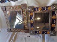2 Metal Punched & Tile Mirrors